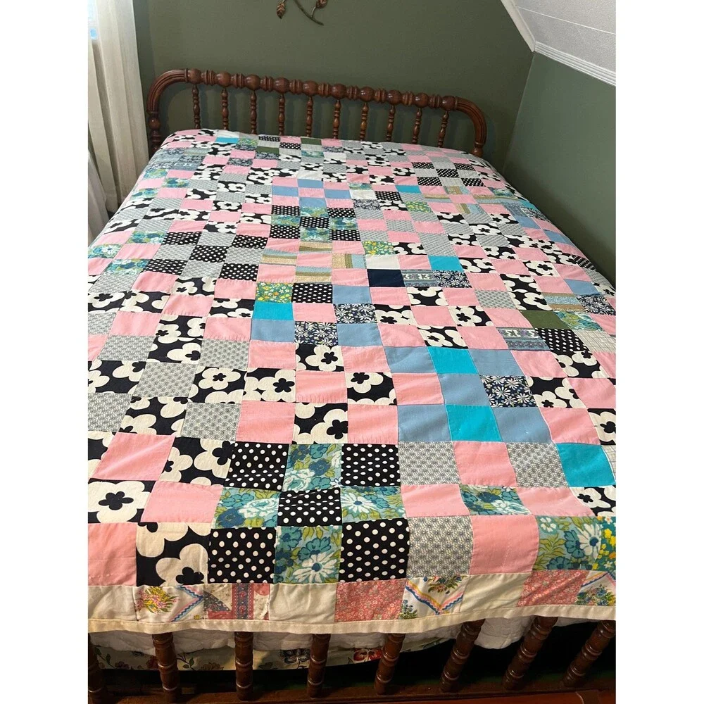 Colorful Nine Patch Quilt